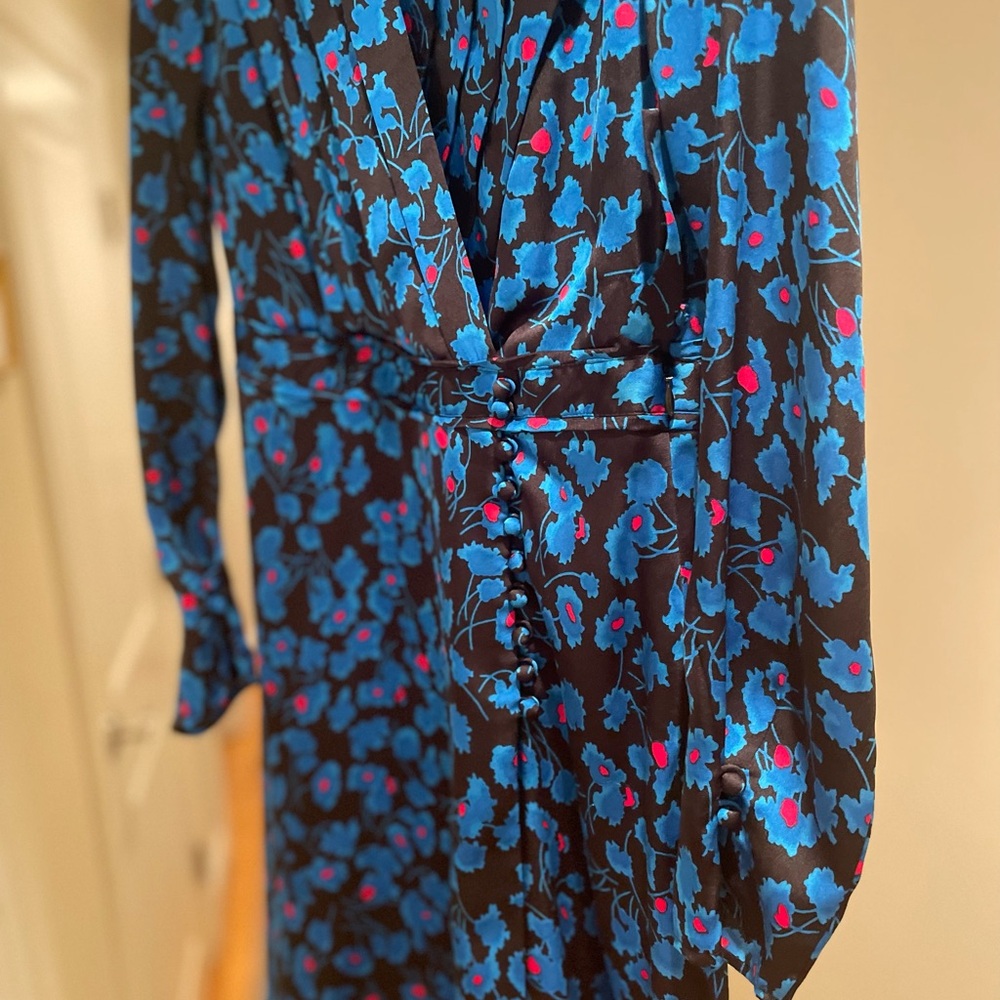 EQUIPMENT femme Collie Wrap-Effect Floral-Print Crepe de Chine Mini Dress sz: S